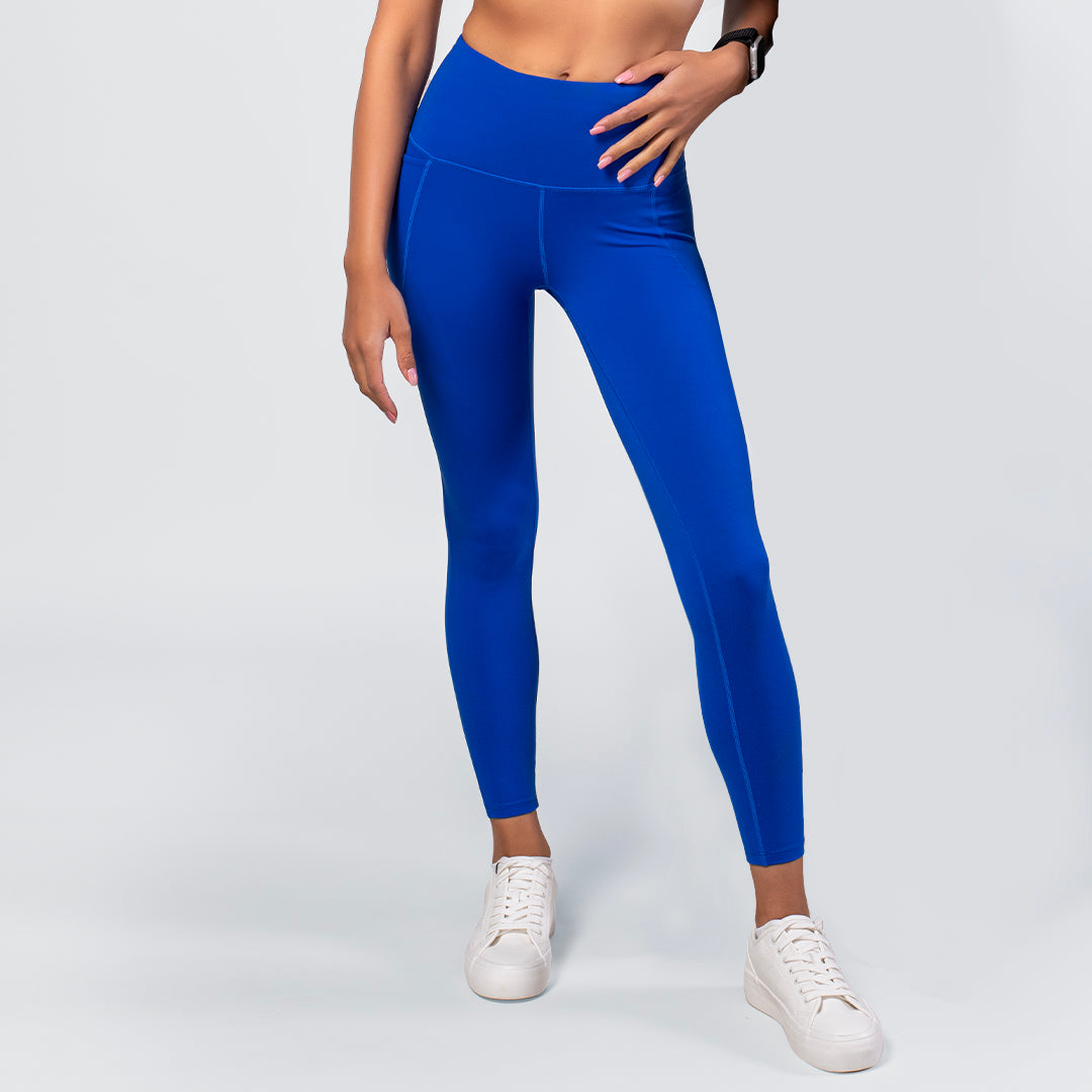 High-waist Ultra Soft Brush leggings with side pockets- Royal Blue