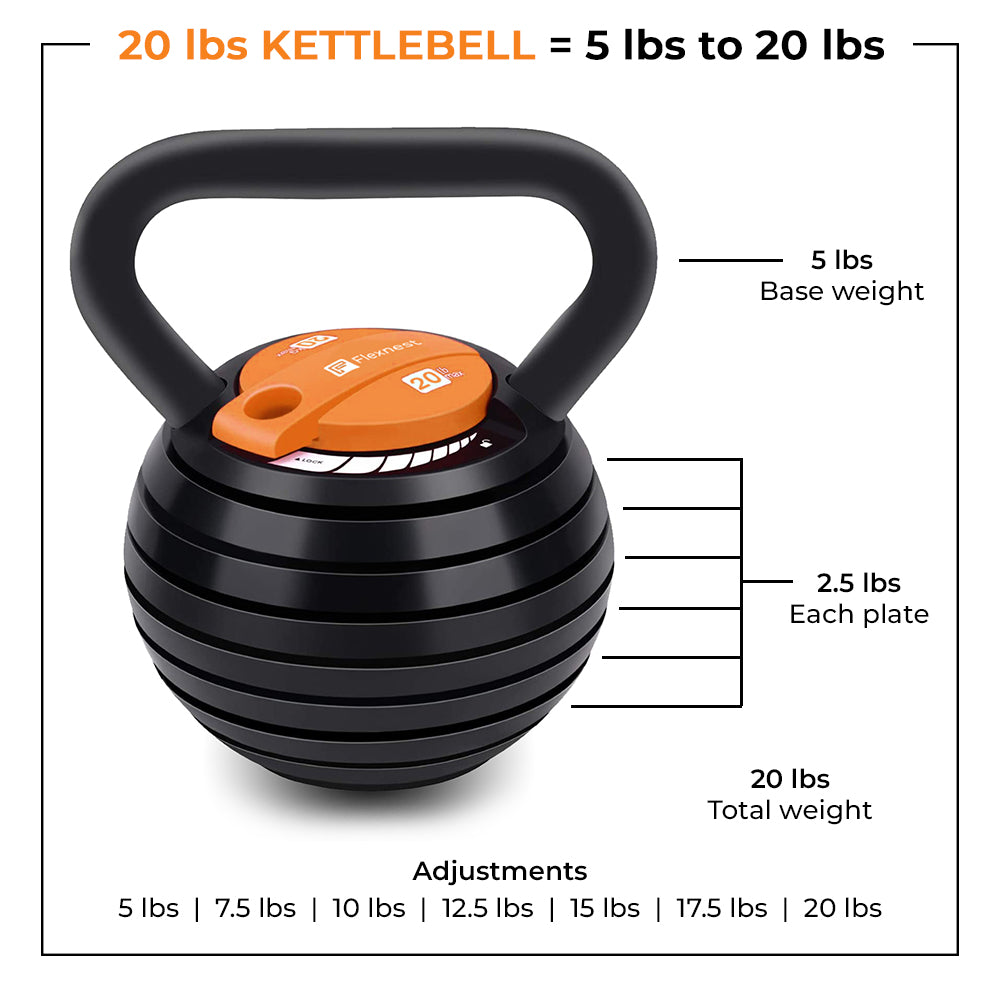 Adjustable Kettlebell – 2,4 kg - 18 kg